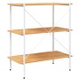 Estantería de 3 niveles blanco y roble 80x40x92 cm de vidaXL, Librerías y estanterías - Ref: Foro24-336342, Precio: 80,27 €, ...