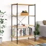Estantería de 4 niveles negro y roble 80x40x130 cm de vidaXL, Librerías y estanterías - Ref: Foro24-336344, Precio: 101,28 €,...
