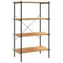 Estantería de 4 niveles negro y roble 80x40x130 cm de vidaXL, Librerías y estanterías - Ref: Foro24-336344, Precio: 101,28 €,...