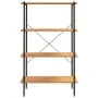 Estantería de 4 niveles negro y roble 80x40x130 cm de vidaXL, Librerías y estanterías - Ref: Foro24-336344, Precio: 101,28 €,...