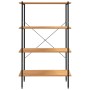 Estantería de 4 niveles negro y roble 80x40x130 cm de vidaXL, Librerías y estanterías - Ref: Foro24-336344, Precio: 103,36 €,...