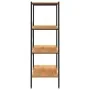 Estantería de 4 niveles negro y roble 80x40x130 cm de vidaXL, Librerías y estanterías - Ref: Foro24-336344, Precio: 101,28 €,...