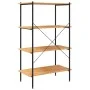 Estantería de 4 niveles negro y roble 80x40x130 cm de vidaXL, Librerías y estanterías - Ref: Foro24-336344, Precio: 101,28 €,...