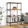 Estantería 4 niveles negra y madera oscura 80x40x130 cm de vidaXL, Librerías y estanterías - Ref: Foro24-336345, Precio: 94,8...