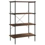 Estantería 4 niveles negra y madera oscura 80x40x130 cm de vidaXL, Librerías y estanterías - Ref: Foro24-336345, Precio: 94,8...