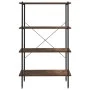 Estantería 4 niveles negra y madera oscura 80x40x130 cm de vidaXL, Librerías y estanterías - Ref: Foro24-336345, Precio: 94,8...