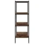 Estantería 4 niveles negra y madera oscura 80x40x130 cm de vidaXL, Librerías y estanterías - Ref: Foro24-336345, Precio: 94,8...