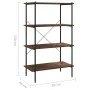 Estantería 4 niveles negra y madera oscura 80x40x130 cm de vidaXL, Librerías y estanterías - Ref: Foro24-336345, Precio: 94,8...