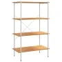 Estantería de 4 niveles blanco y roble 80x40x130 cm de vidaXL, Librerías y estanterías - Ref: Foro24-336346, Precio: 92,03 €,...