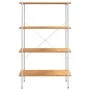 Estantería de 4 niveles blanco y roble 80x40x130 cm de vidaXL, Librerías y estanterías - Ref: Foro24-336346, Precio: 92,03 €,...