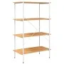 Estantería de 4 niveles blanco y roble 80x40x130 cm de vidaXL, Librerías y estanterías - Ref: Foro24-336346, Precio: 92,03 €,...