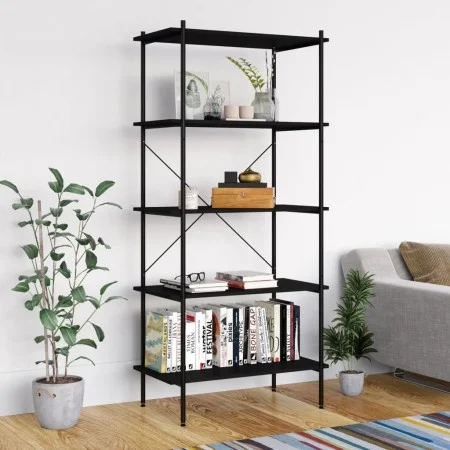 Estantería de 5 niveles negra 80x40x163 cm de vidaXL, Librerías y estanterías - Ref: Foro24-336347, Precio: 106,50 €, Descuen...