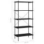 Estantería de 5 niveles negra 80x40x163 cm de vidaXL, Librerías y estanterías - Ref: Foro24-336347, Precio: 108,27 €, Descuen...