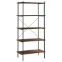 Estantería 5 niveles negra y madera oscura 80x40x163 cm de vidaXL, Librerías y estanterías - Ref: Foro24-336349, Precio: 112,...