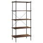 Estantería 5 niveles negra y madera oscura 80x40x163 cm de vidaXL, Librerías y estanterías - Ref: Foro24-336349, Precio: 119,...