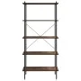 Estantería 5 niveles negra y madera oscura 80x40x163 cm de vidaXL, Librerías y estanterías - Ref: Foro24-336349, Precio: 112,...