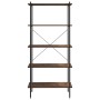Estantería 5 niveles negra y madera oscura 80x40x163 cm de vidaXL, Librerías y estanterías - Ref: Foro24-336349, Precio: 119,...