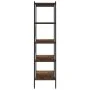 Estantería 5 niveles negra y madera oscura 80x40x163 cm de vidaXL, Librerías y estanterías - Ref: Foro24-336349, Precio: 112,...