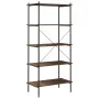 Estantería 5 niveles negra y madera oscura 80x40x163 cm de vidaXL, Librerías y estanterías - Ref: Foro24-336349, Precio: 112,...