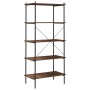 Estantería 5 niveles negra y madera oscura 80x40x163 cm de vidaXL, Librerías y estanterías - Ref: Foro24-336349, Precio: 119,...
