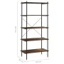 Estantería 5 niveles negra y madera oscura 80x40x163 cm de vidaXL, Librerías y estanterías - Ref: Foro24-336349, Precio: 112,...