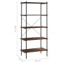 Estantería 5 niveles negra y madera oscura 80x40x163 cm de vidaXL, Librerías y estanterías - Ref: Foro24-336349, Precio: 119,...