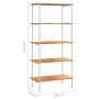 Estantería de 5 niveles blanco y roble 80x40x163 cm de vidaXL, Librerías y estanterías - Ref: Foro24-336350, Precio: 107,87 €...