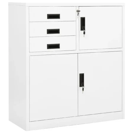 Armario de oficina de acero blanco 90x40x102 cm de vidaXL, Taquillas y armarios de almacenamiento - Ref: Foro24-336405, Preci...