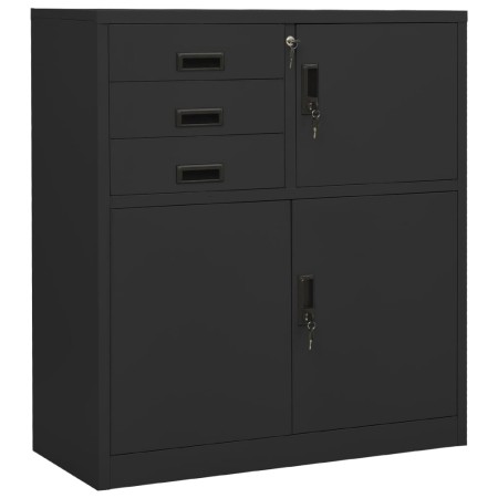 Armario de oficina de acero gris antracita 90x40x102 cm de vidaXL, Taquillas y armarios de almacenamiento - Ref: Foro24-33640...