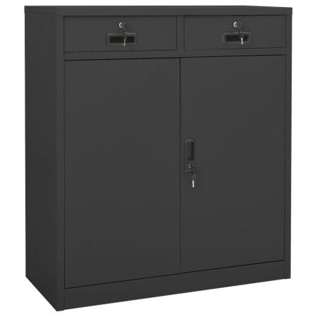 Armario de oficina de acero gris antracita 90x40x102 cm de vidaXL, Taquillas y armarios de almacenamiento - Ref: Foro24-33641...