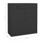 Armario de oficina de acero gris antracita 90x40x102 cm de vidaXL, Taquillas y armarios de almacenamiento - Ref: Foro24-33641...
