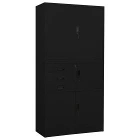 Black steel office cabinet 90x40x180 cm by vidaXL, Lockers and storage cabinets - Ref: Foro24-336415, Price: 319,19 €, Discou...