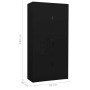 Armario de oficina de acero negro 90x40x180 cm de vidaXL, Taquillas y armarios de almacenamiento - Ref: Foro24-336415, Precio...