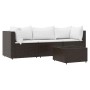 Set muebles de jardín 4 piezas y cojines ratán sintético marrón en Sofás de exterior | Comprar online en Foru.es