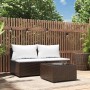Set muebles de jardín 3 piezas y cojines ratán sintético marrón en Sofás de exterior | Comprar online en Foru.es