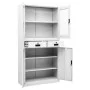 Armario oficina acero vidrio templado blanco 90x40x180 cm de vidaXL, Taquillas y armarios de almacenamiento - Ref: Foro24-336...