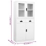 Armario oficina acero vidrio templado blanco 90x40x180 cm de vidaXL, Taquillas y armarios de almacenamiento - Ref: Foro24-336...