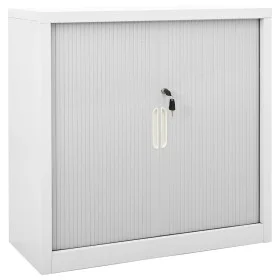 Armario con puerta corredera gris acero 90x40x90 cm de vidaXL, Taquillas y armarios de almacenamiento - Ref: Foro24-336430, P...
