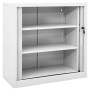 Armario con puerta corredera gris acero 90x40x90 cm de vidaXL, Taquillas y armarios de almacenamiento - Ref: Foro24-336430, P...