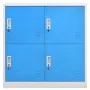 Armario taquilla de acero gris claro y azul 90x45x92,5 cm de vidaXL, Taquillas y armarios de almacenamiento - Ref: Foro24-336...