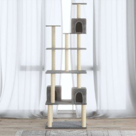 Rascador para gatos con postes de sisal gris claro 188 cm en Mobiliario para gatos | Comprar online en Foru.es