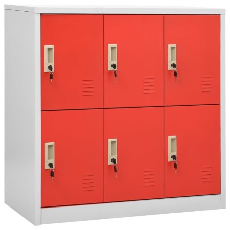 Armario taquilla de acero gris claro y rojo 90x45x92,5 cm de vidaXL, Taquillas y armarios de almacenamiento - Ref: Foro24-336...