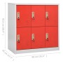 Armario taquilla de acero gris claro y rojo 90x45x92,5 cm de vidaXL, Taquillas y armarios de almacenamiento - Ref: Foro24-336...
