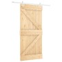 Puerta corredera con herrajes madera maciza de pino 100x210 cm de vidaXL, Puertas - Ref: Foro24-3203178, Precio: 244,04 €, De...