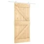 Schiebetür mit Beschlägen aus massivem Kiefernholz, 100 x 210 cm von vidaXL, Türen - Ref: Foro24-3203178, Preis: 249,68 €, Ra...