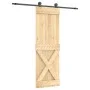 Puerta corredera con herrajes madera maciza de pino 70x210 cm de vidaXL, Puertas - Ref: Foro24-3203076, Precio: 175,35 €, Des...