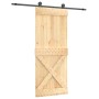 Puerta corredera con herrajes madera maciza de pino 85x210 cm de vidaXL, Puertas - Ref: Foro24-3203078, Precio: 192,17 €, Des...