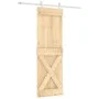 Puerta corredera con herrajes madera maciza de pino 70x210 cm de vidaXL, Puertas - Ref: Foro24-3203191, Precio: 179,93 €, Des...