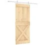 Schiebetür mit Beschlägen aus massivem Kiefernholz 85x210 cm von vidaXL, Türen - Ref: Foro24-3203193, Preis: 204,14 €, Rabatt: %