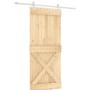 Puerta corredera con herrajes madera maciza de pino 90x210 cm de vidaXL, Puertas - Ref: Foro24-3203194, Precio: 220,90 €, Des...